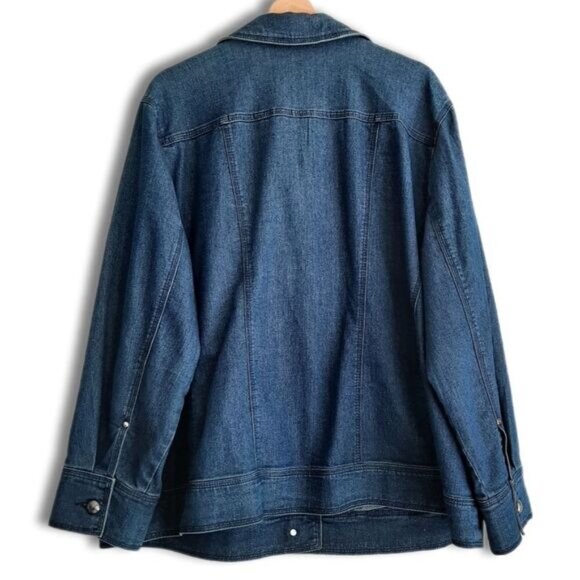 PENNINGTONS Jean Jacket Medium Blue Button Down Sz 2X - Picture 6 of 11